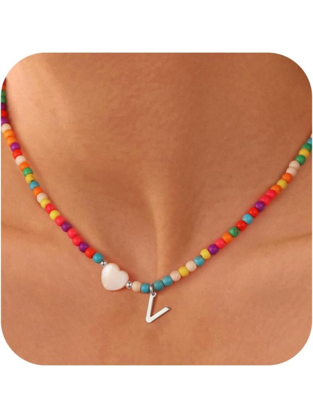 Colorful Initial Beaded Choker Necklace - Trendy Personalized Jewelry for Girls